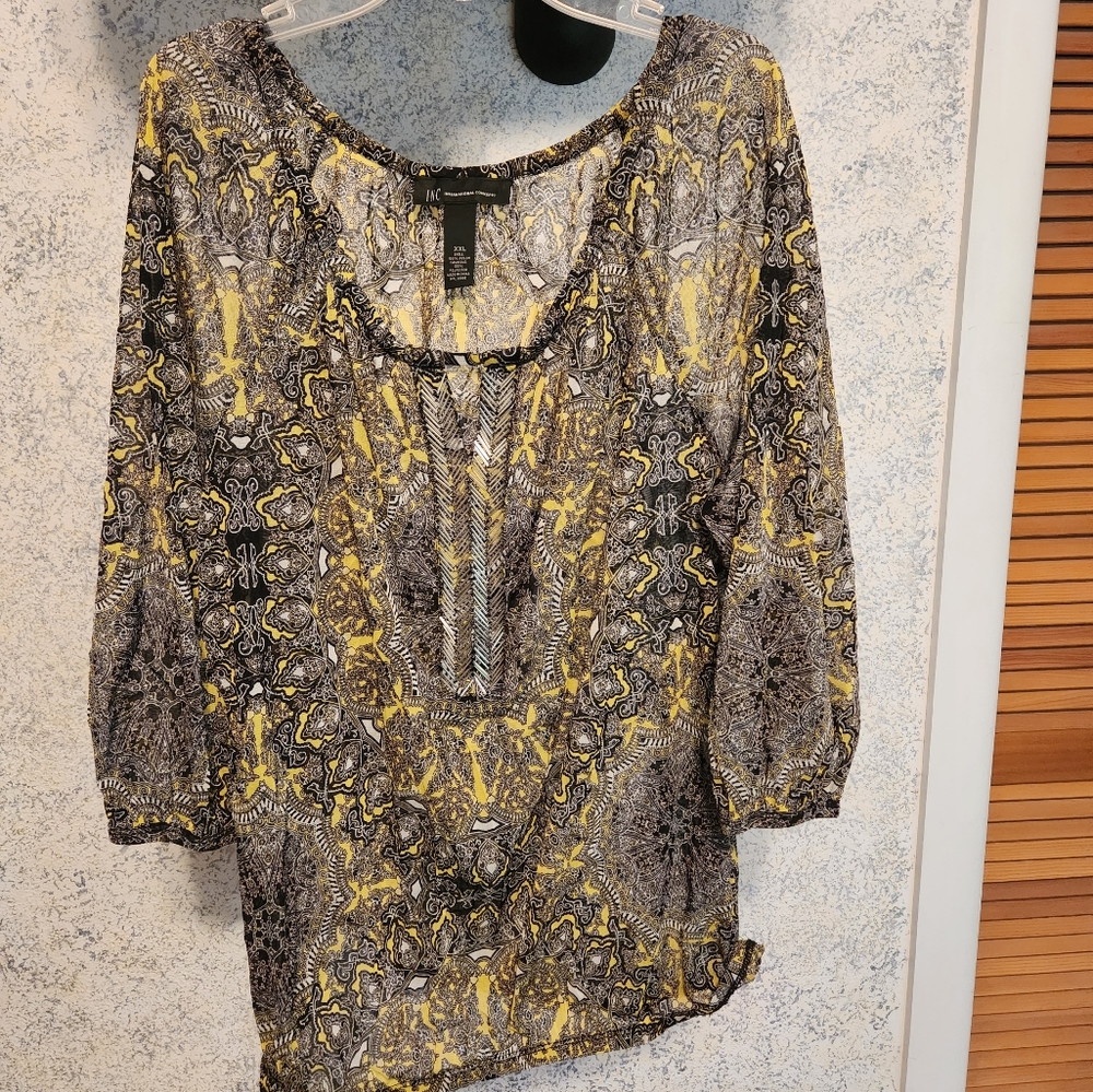 INC International Concepts Sheer Top, XXL